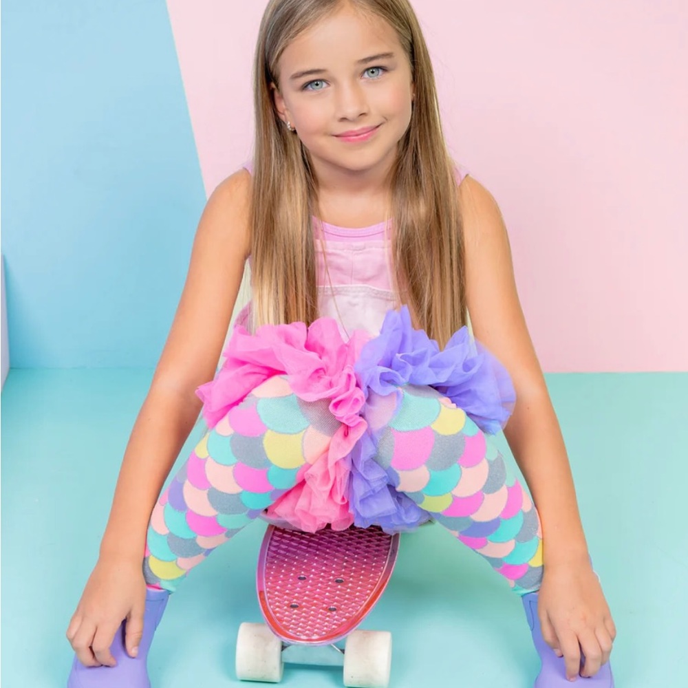 Colorful Mermaid Scale Kids Tights